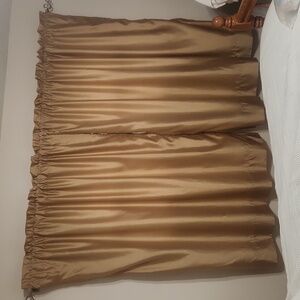 Gold curtains fully lined w 2 layers, 2 panels 52"x64"
